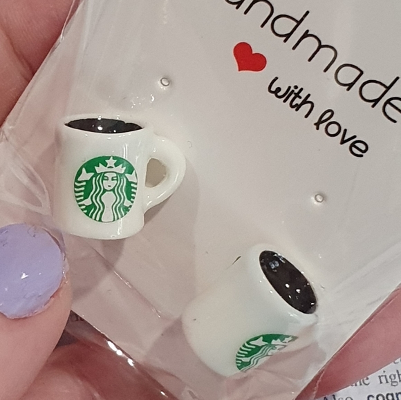 Resin Starbucks Coffee Mug Stud Earrings - Picture 3 of 3